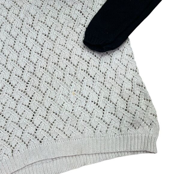 Maurices Black White Colorblock Open Knit Sweater L - Picture 2 of 4